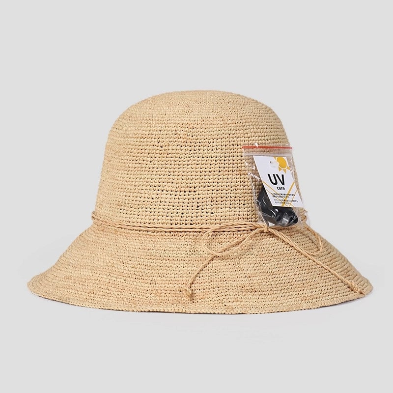 Women's Vacation Beach Solid Color Bow Knot Big Eaves Straw Hat