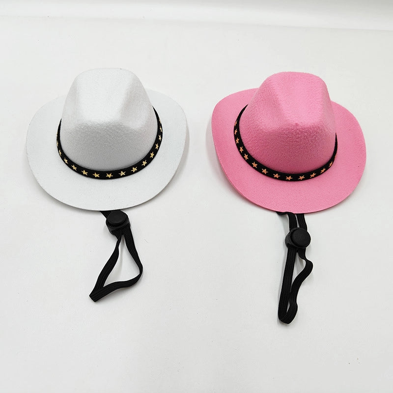 Cowboy Style Nonwoven Solid Color Pet Hat