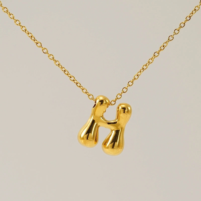 Basic Classic Style Letter 304 Stainless Steel 18K Gold Plated Plating Pendant Necklace