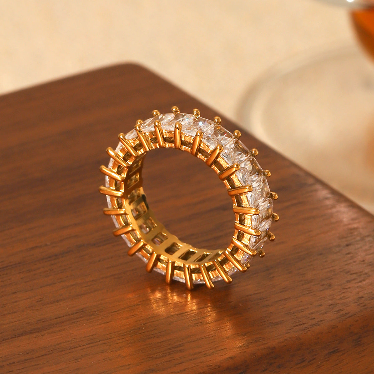 Stainless Steel Ring Inlaid Zircon Ring Female Hand Jewelry Titanium Steel Ring Niche