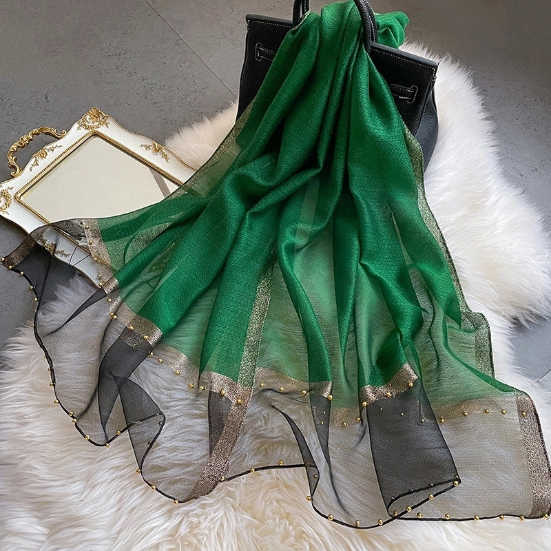 Women's Retro Solid Color Silk Silk Scarves