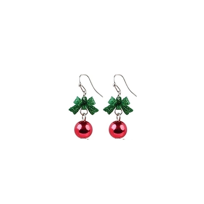 Fashion Santa Claus Christmas Socks Bell Epoxy Alloy Earrings