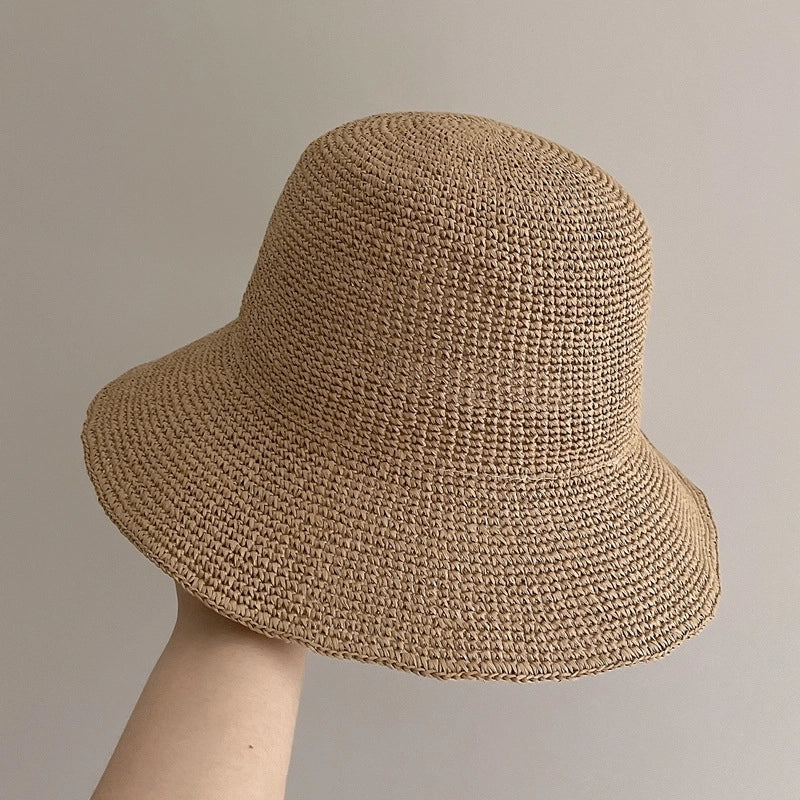 Summer Fine Hook Shade Hat Handmade Fine Grass Fisherman Hat Summer Travel Dome Straw Hat Sunscreen Sunshade Hat