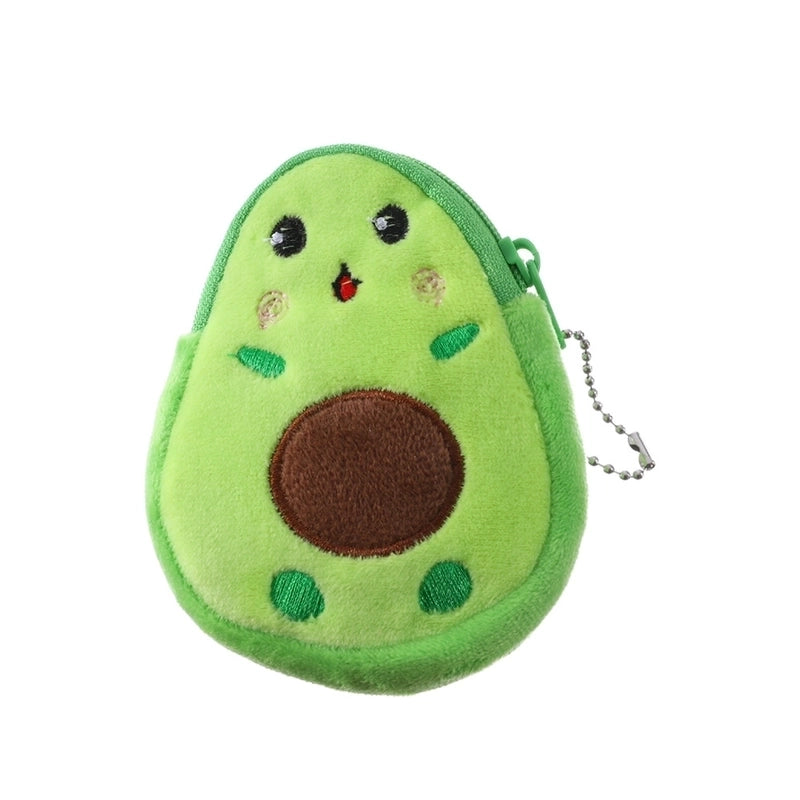 Kid's Cartoon Fruit Plush Zipper Kids Wallets