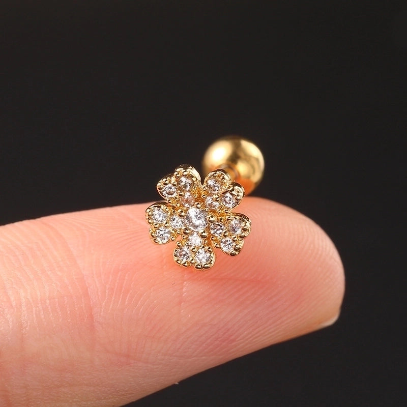 1 Piece Minimalist Classic Style Geometric Butterfly Inlay Copper Zircon Ear Studs