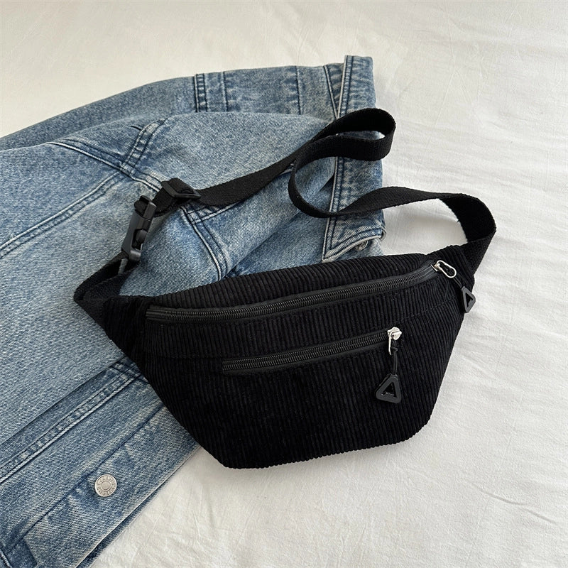 Women's Streetwear Solid Color Flannel Waist Bags