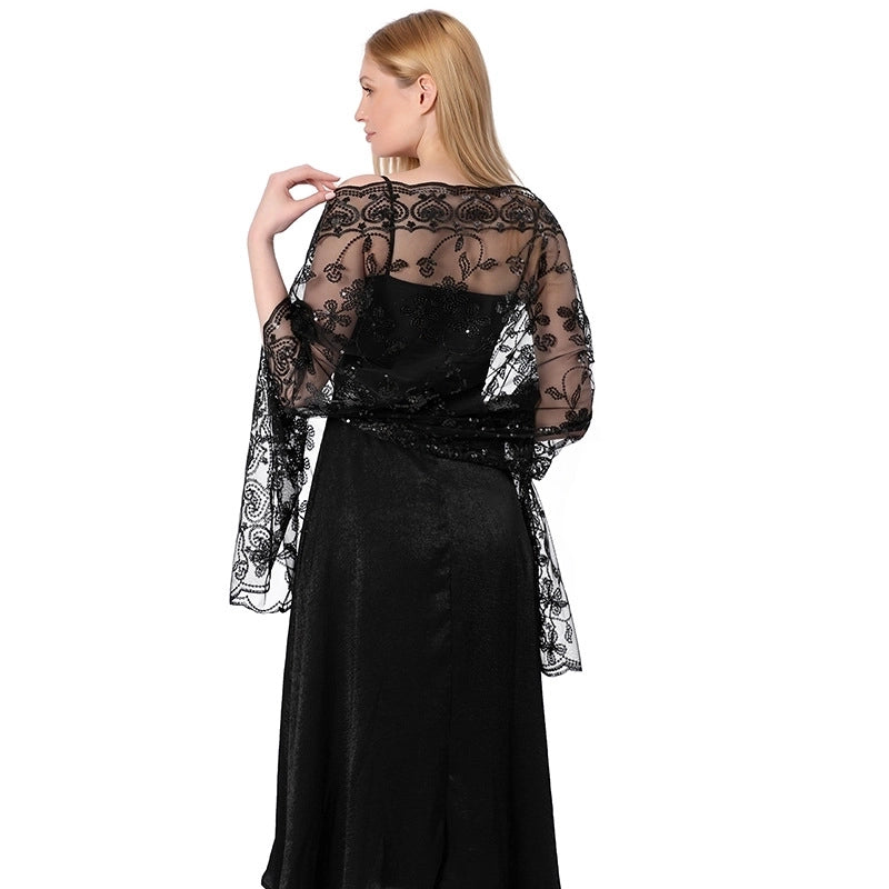 Hot New Arrival Sequin Shawl Wedding Dress Evening Dress Cheongsam Shawl Bridesmaid Shawl Scarf Women