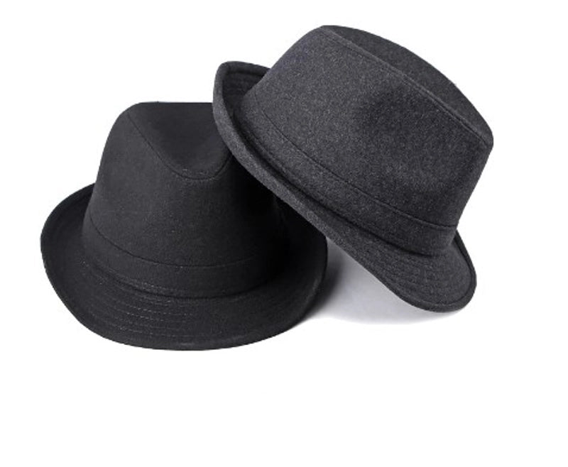 Men's Basic Classic Style Solid Color Wide Eaves Fedora Hat