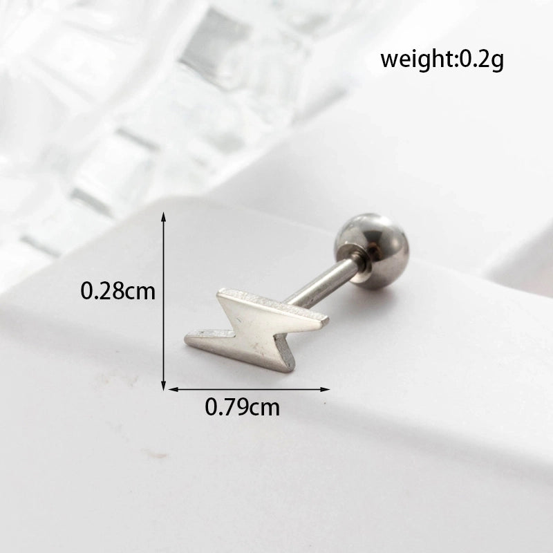 Ear Cartilage Rings & Studs Geometric 316L Stainless Steel  Plating