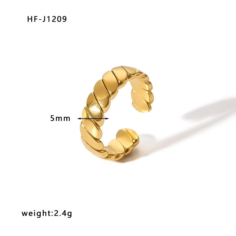 Stainless Steel 18K Gold Plated Minimalist Plating Heart Shape Crown Bow Knot Rings