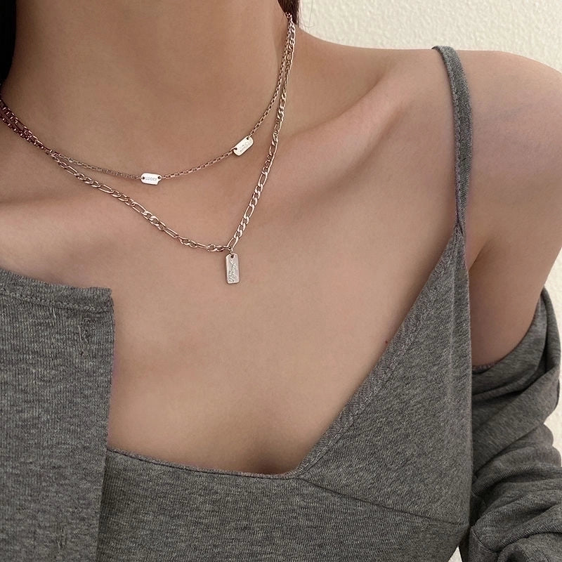 Minimalist Heart Shape Titanium Steel Pendant Necklace 1 Piece