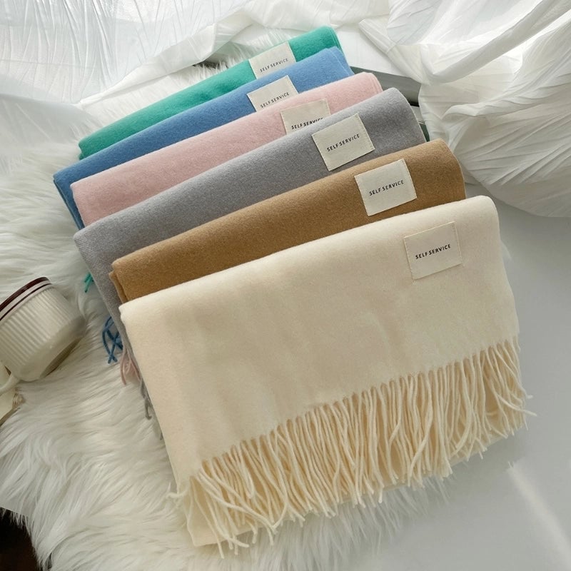 Unisex Streetwear Solid Color Imitation Cashmere Scarf
