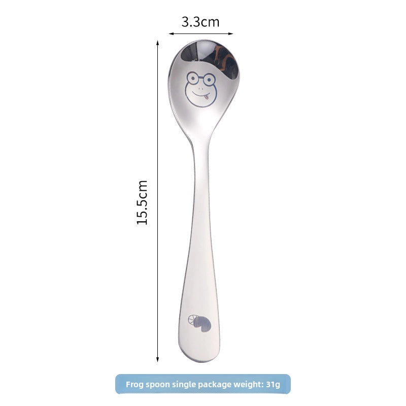 304 Stainless Steel Cartoon Spoon Food Supplement Spoon Baby Cute Spoon Baby Learning To Eat And Feed Spoon Children Spoon