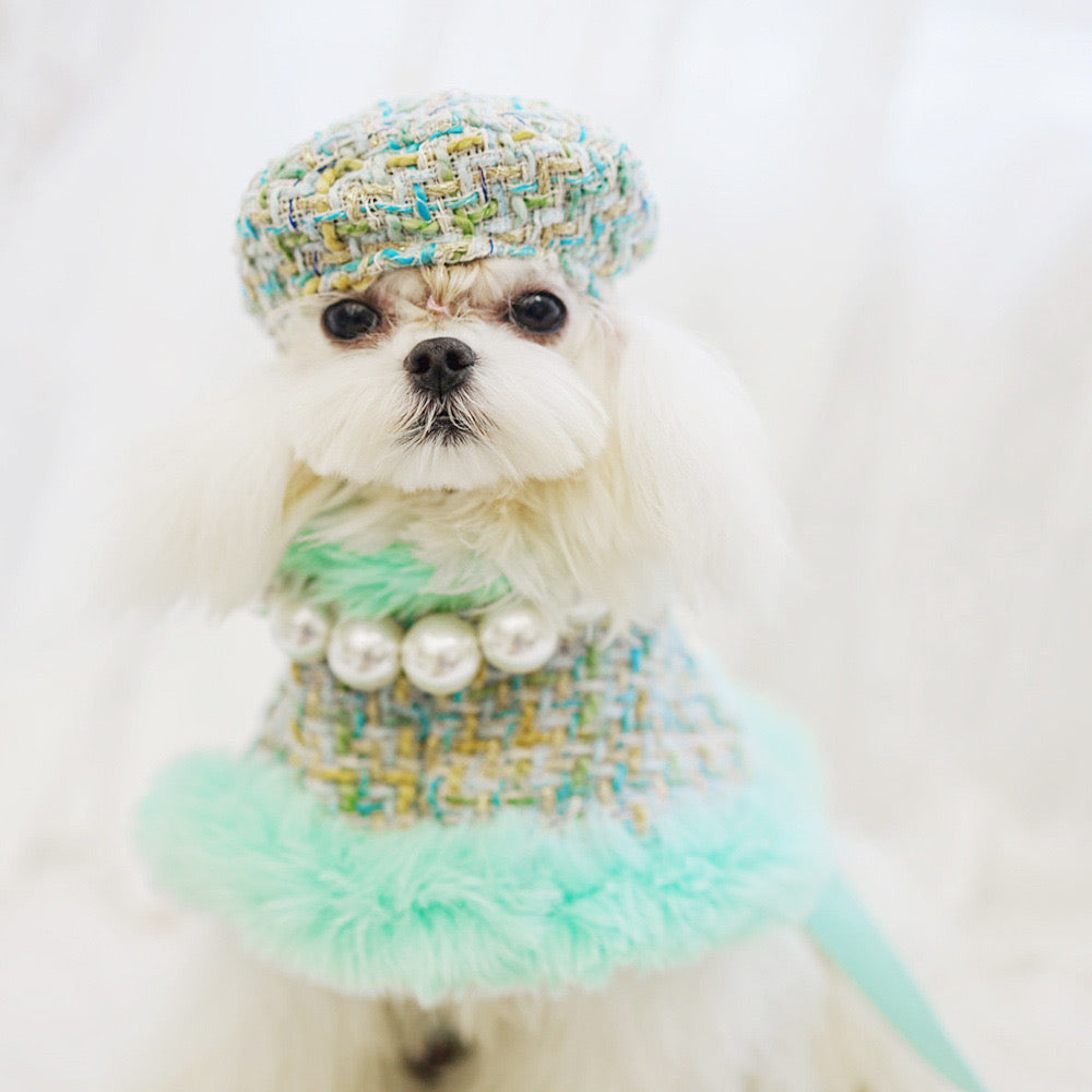 Furry Dog Cape Harness with Leash&Hat