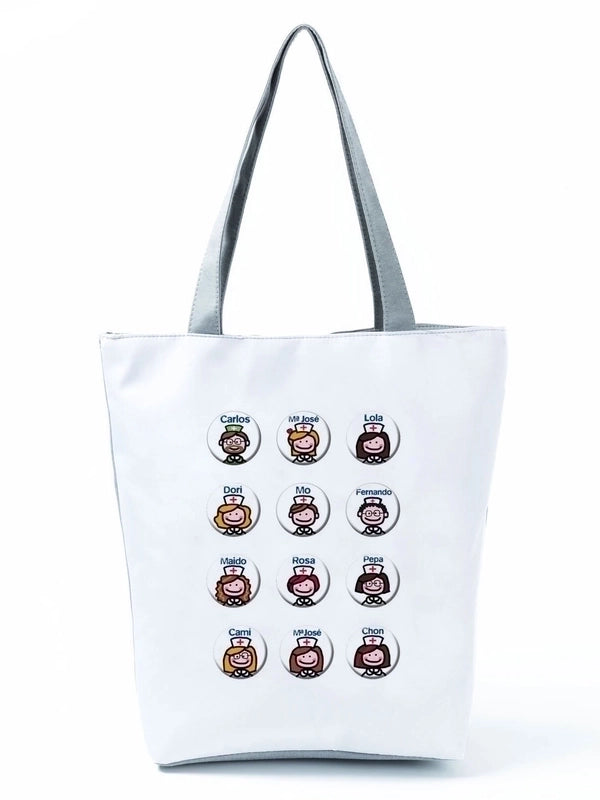 Women's Basic Letter Polyester Shopping Bags