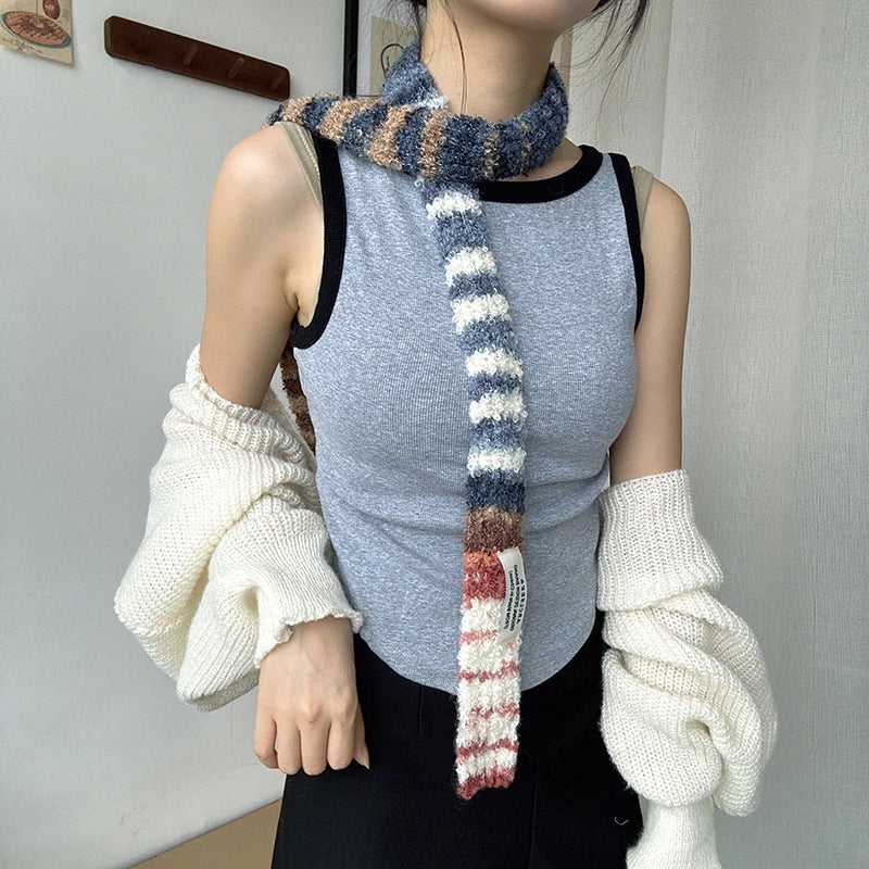 Women's Retro Ethnic Style Color Block Imitation Cashmere Scarf