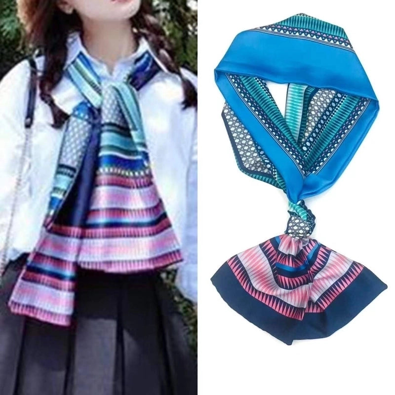 Women's Elegant Minimalist Geometric Chiffon Printing Silk Scarf