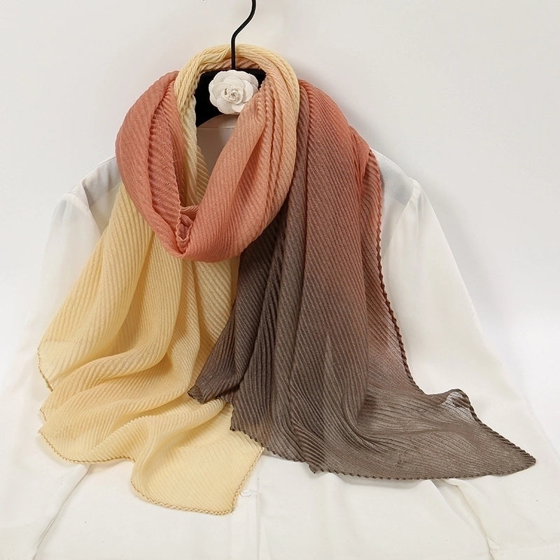 Women's Minimalist Gradient Color Rayon Polyester Printing Scarf