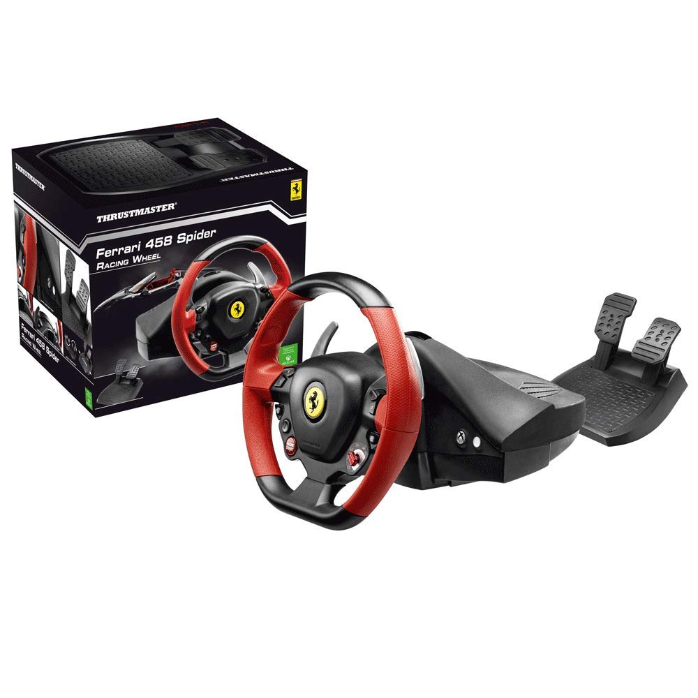 Thrustmaster Ferrari 458 Spider Racing Wheel, Disfruta de una experiencia de carrera realista e inmersiva en Xbox One con el volante de carreras oficial Ferrari (XBOX Series X/S, One) - Standard Edition