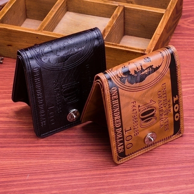 Men's Human Pu Leather Magnetic Buckle Wallets