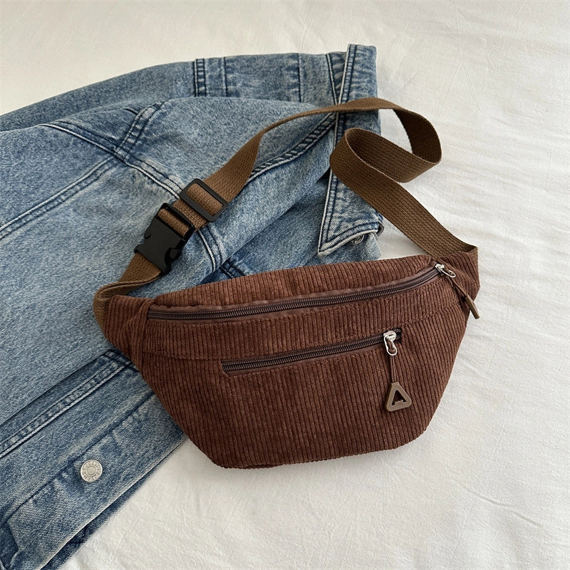 Women's Streetwear Solid Color Flannel Waist Bags