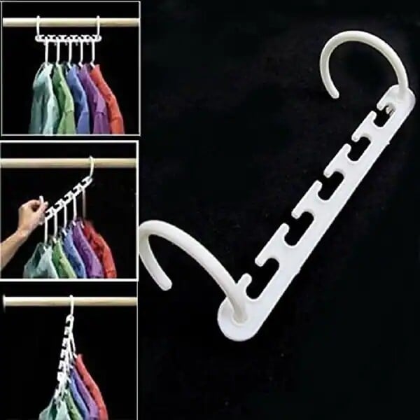 Rotatable folding plastic Wonder Hanger with multi-functional five hole