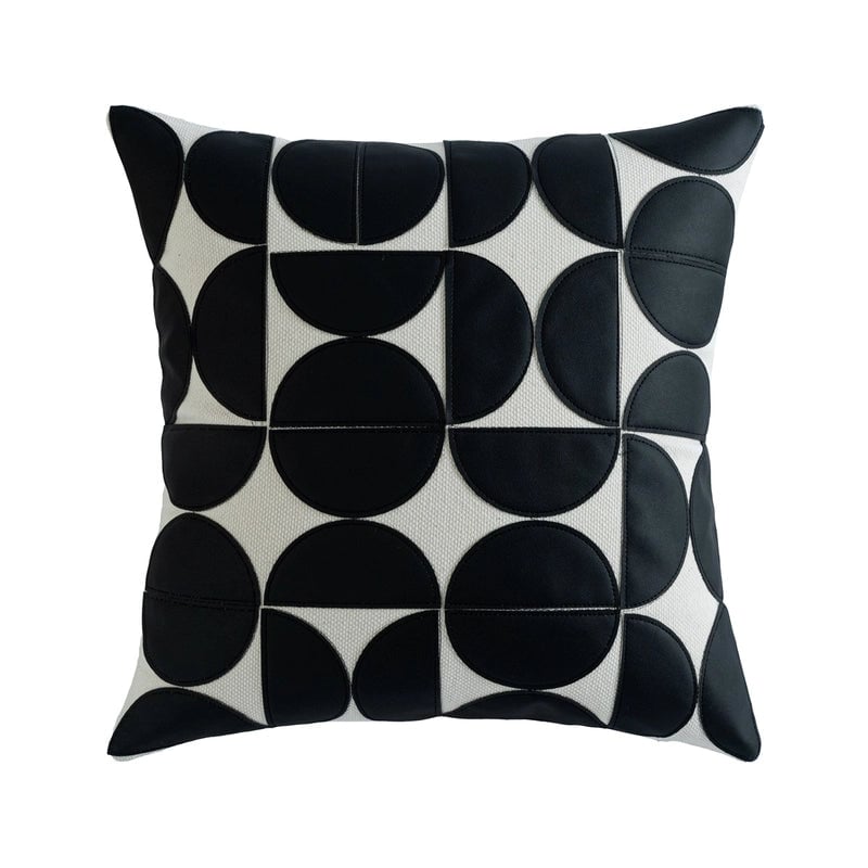 Classic Style Geometric Lattice Solid Color Pu Leather Pillow Cases Couch & Sofa Decor