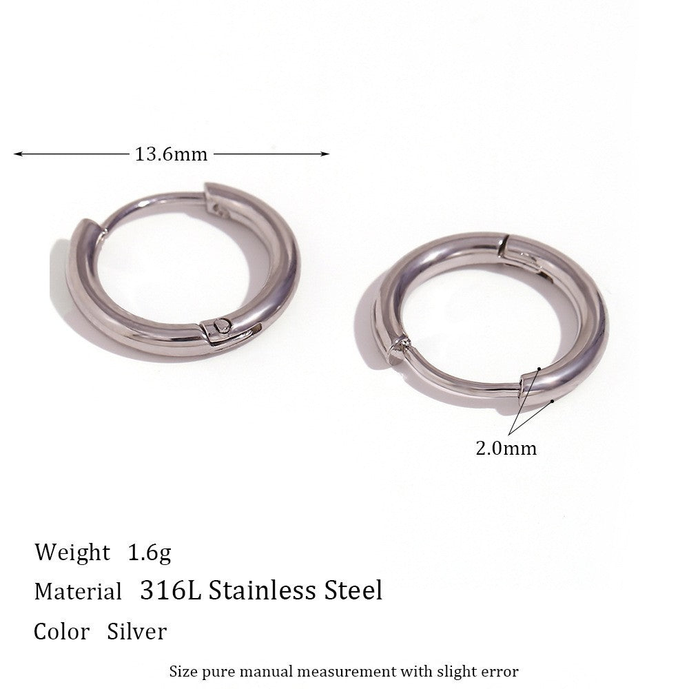 Fashion Circle Geometric Stainless Steel 18K Gold Plated Earrings