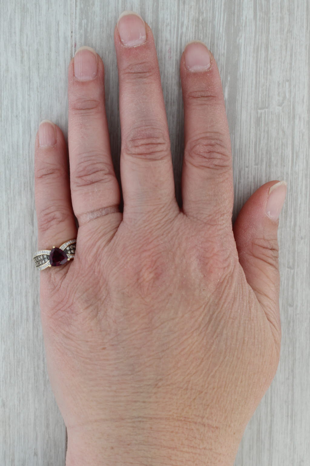 1.41ctw Rhodolite Garnet Diamond Ring 10k Yellow Gold Size 4.75
