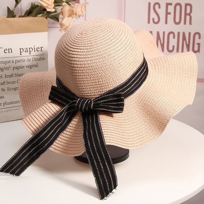Women's Elegant Minimalist Color Block Wide Eaves Sun Hat