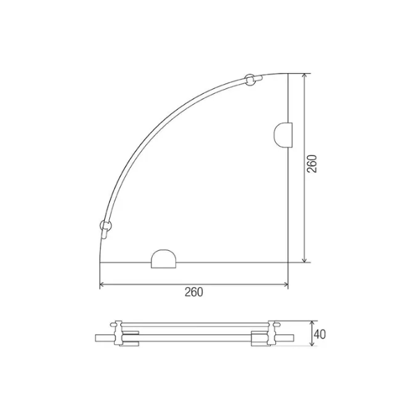 Con-serv Comfort Collection Glass Corner Shelf BA739C