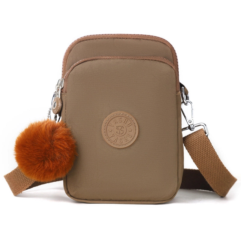 Women's Oxford Cloth Solid Color Streetwear Square Zipper Phone Wallets Crossbody Bag