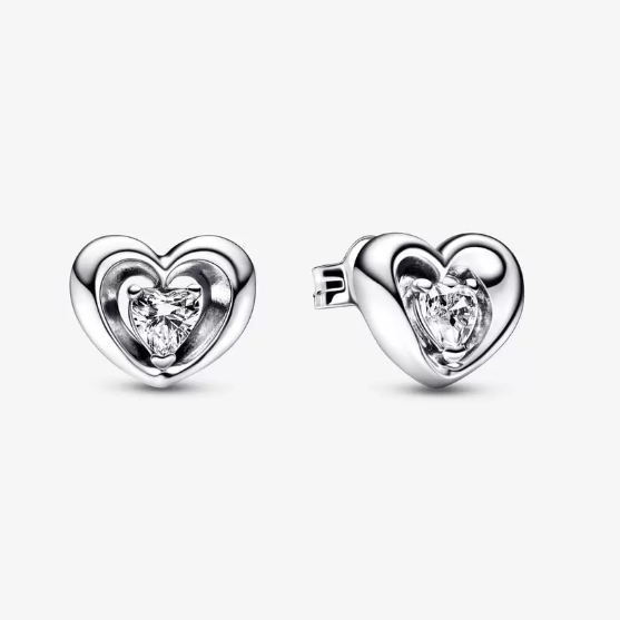 Radiant Heart & Floating Stone Pandora Earrings