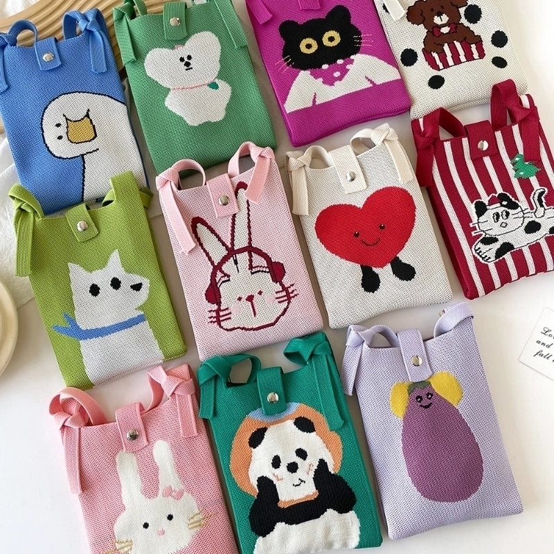 Women's Small Polyester Cartoon Heart Shape Basic Vintage Style Square Open Phone Wallets