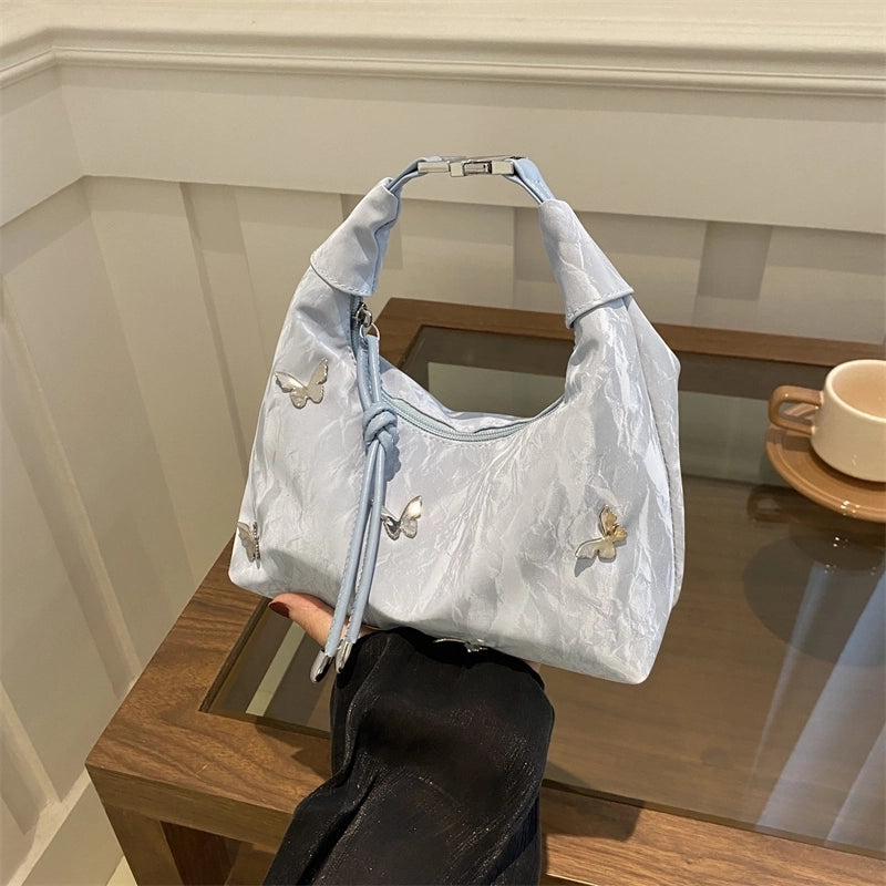 Women's Medium Pu Leather Solid Color Butterfly Basic Classic Style Square Zipper Crossbody Bag