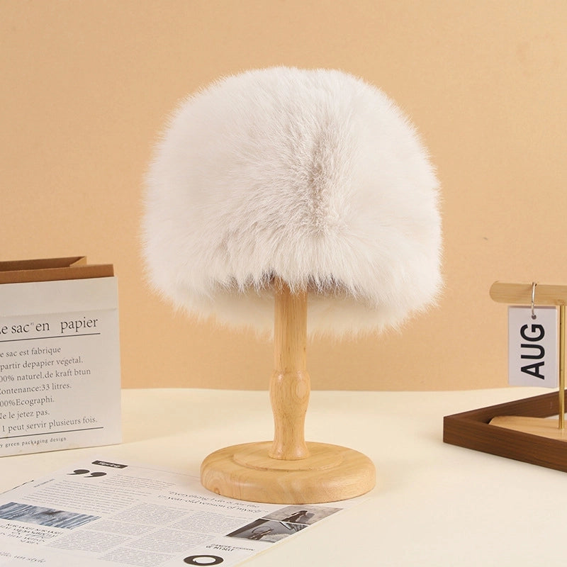 Women's Minimalist Classic Style Solid Color Eaveless Wool Cap