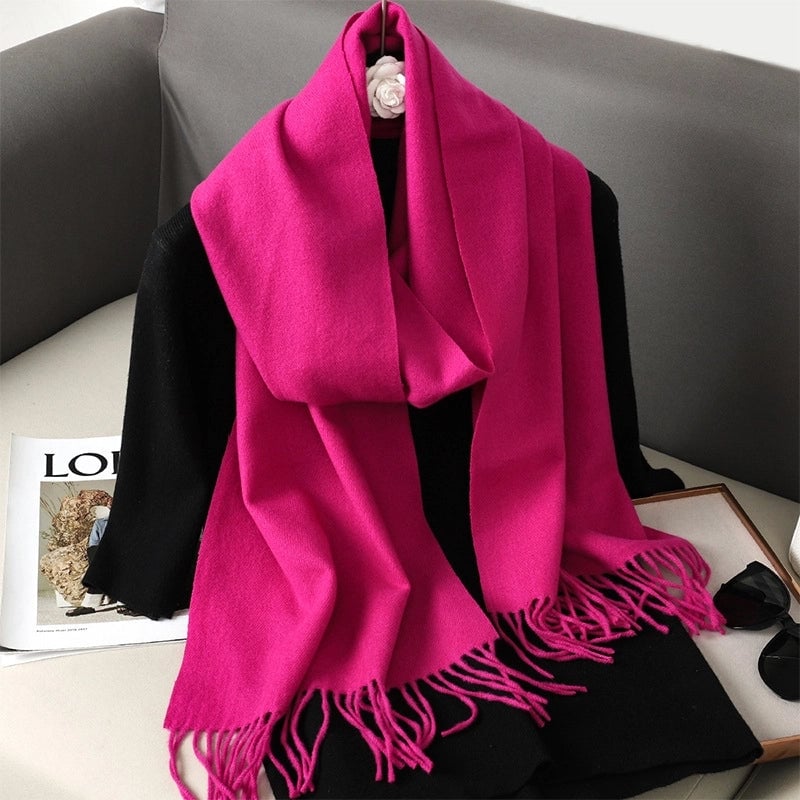 Women's Elegant Solid Color Imitation Cashmere Scarf