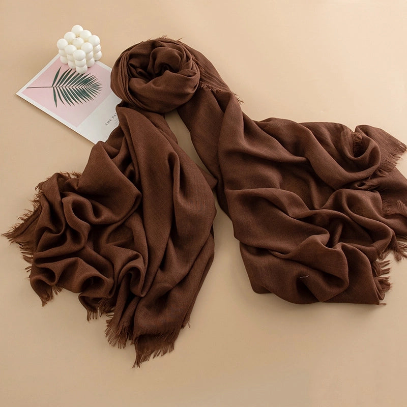 Spring And Summer New Solid Color Thin Scarf High Sense Female All-Matching Long Air Conditioning Shawl Sunscreen Scarf Scarf