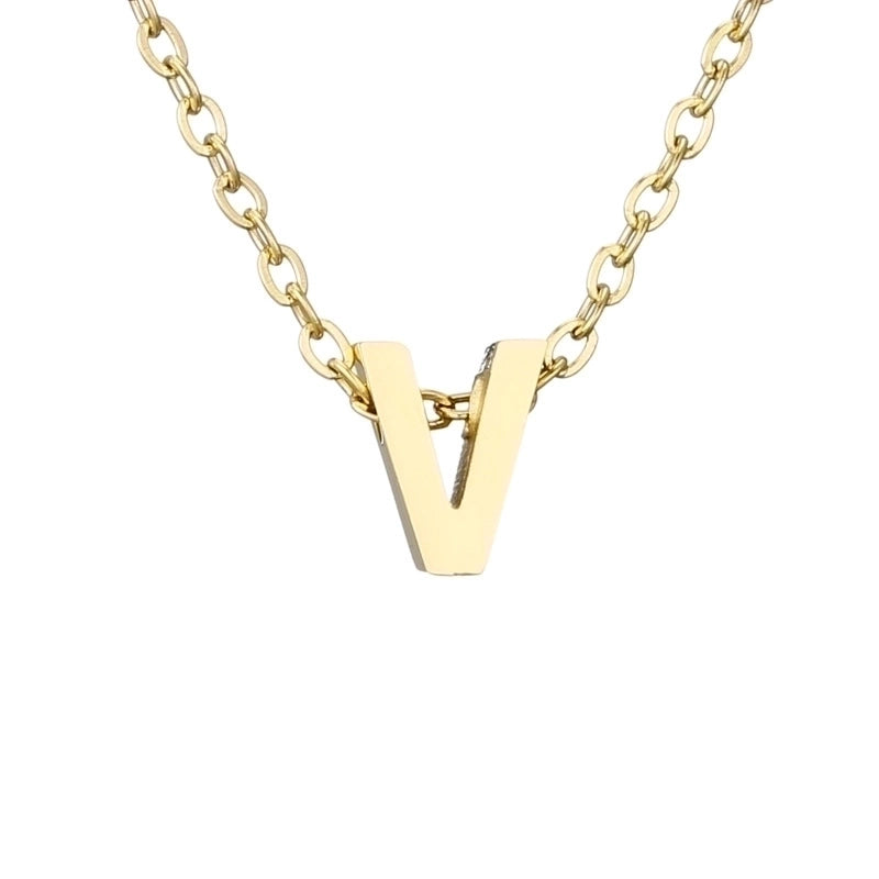Lady Letter Stainless Steel Titanium Steel Plating Pendant Necklace