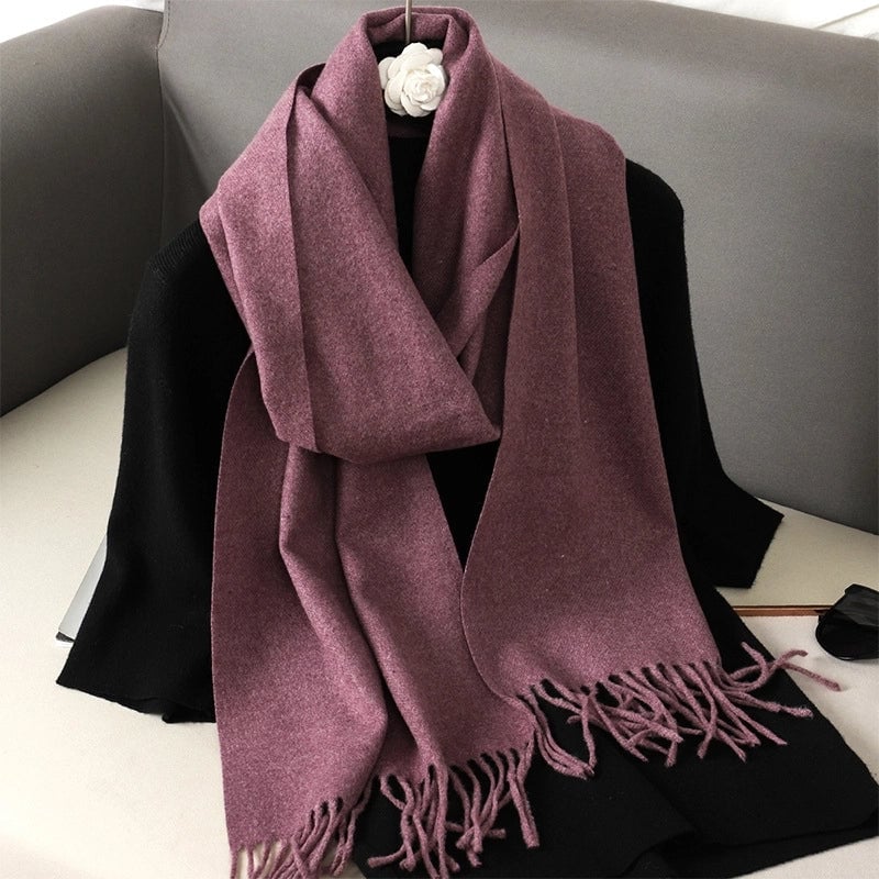 Women's Elegant Solid Color Imitation Cashmere Scarf