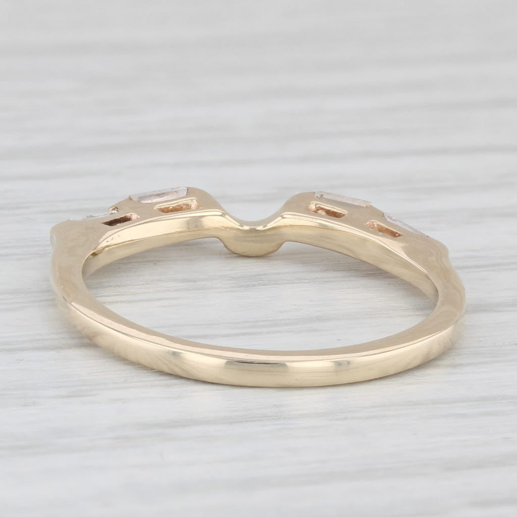 0.20ctw Diamond Ring Jacket Enhancer Stackable Wedding Band 14k Yellow Gold
