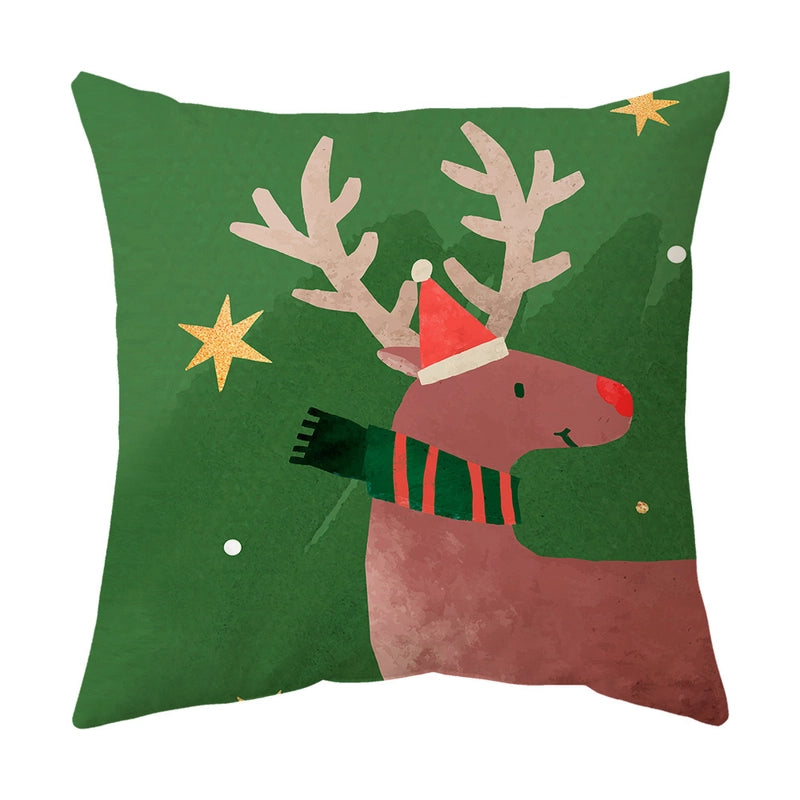 Fashion Christmas Tree Santa Claus Elk Polyester Pillow Cases