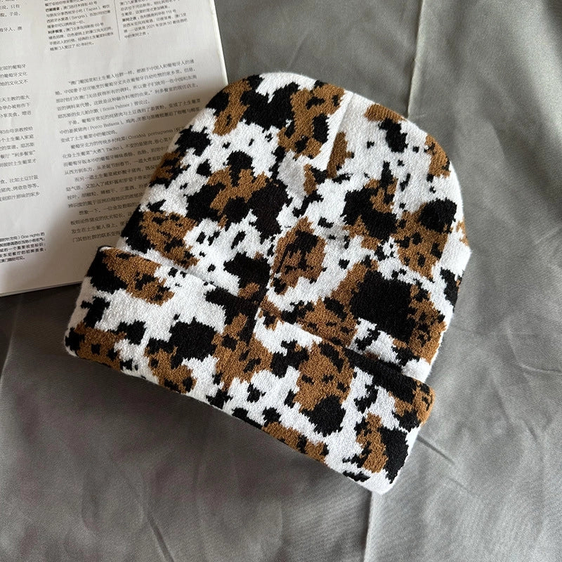 Women's Streetwear Leopard Eaveless Wool Cap