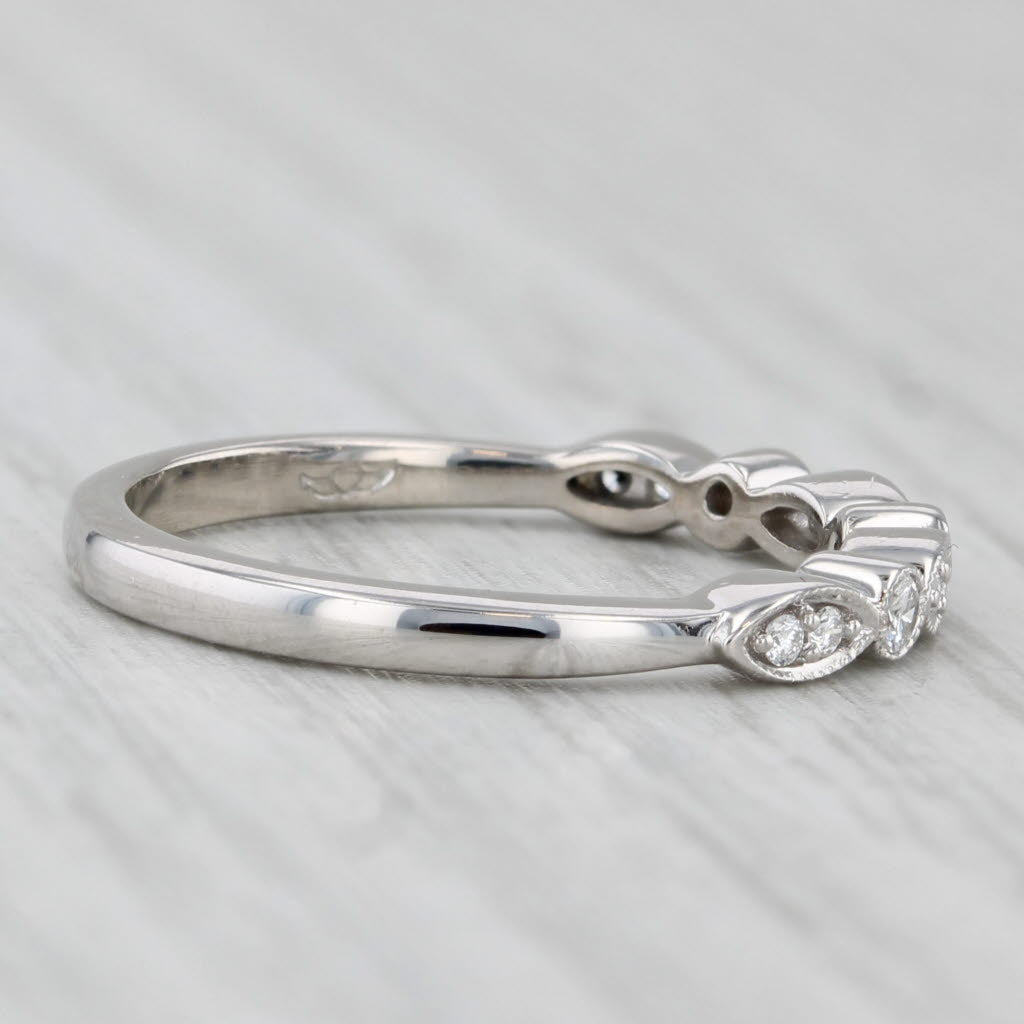 0.10ctw Diamond Ring 14k White Gold Stackable Wedding Band Size 6.5