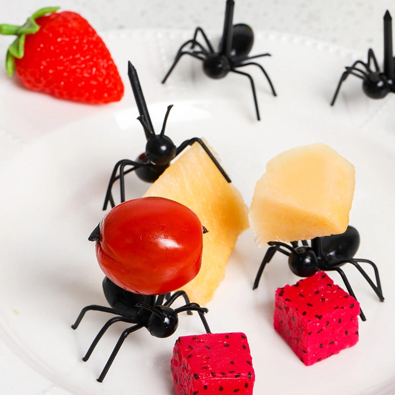 Cute Solid Color Ants Plastic Fruit Fork 1 Set