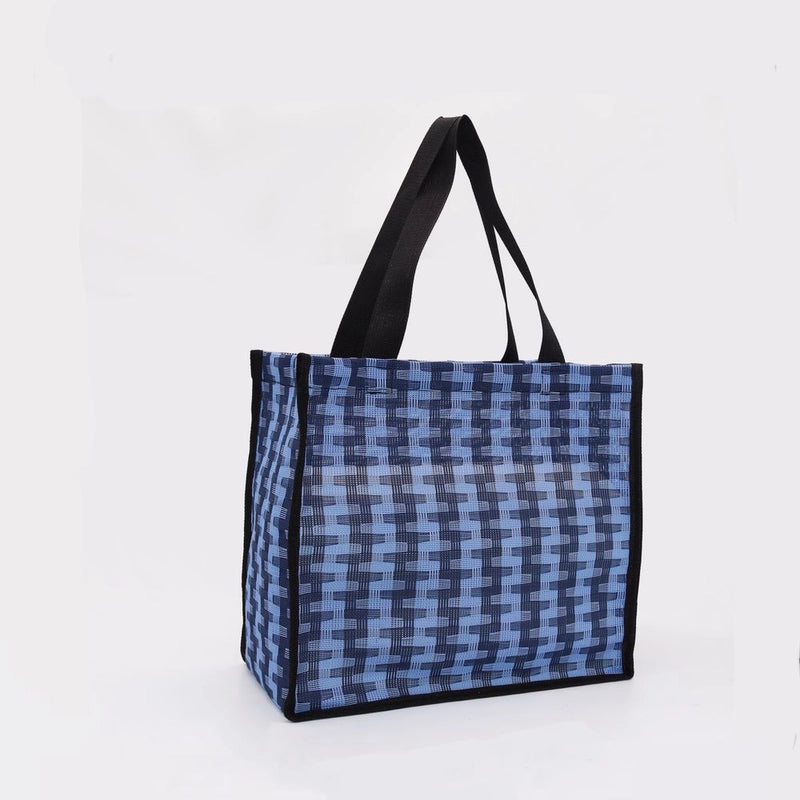 Women's PET PVC Geometric Argyle Classic Style Square Open Shoulder Bag Tote Bag