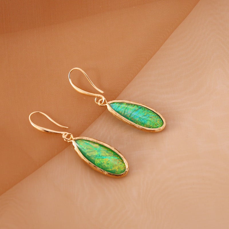 Women Droplet Gemstone Stud Earrings