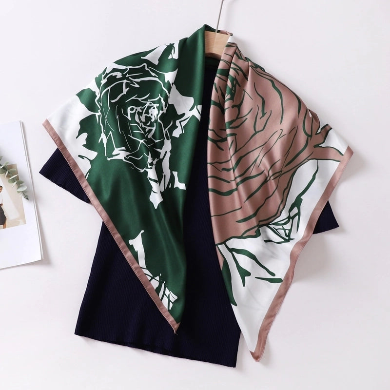 Women's Classic Style Color Block Polyester Shawl