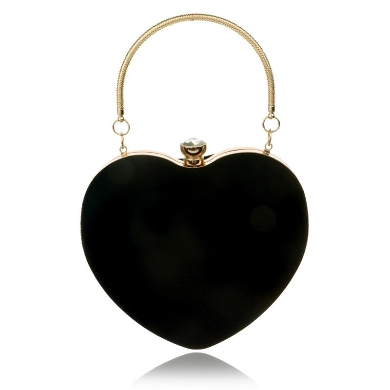 Red Solid Color Heart-shaped Evening Bags