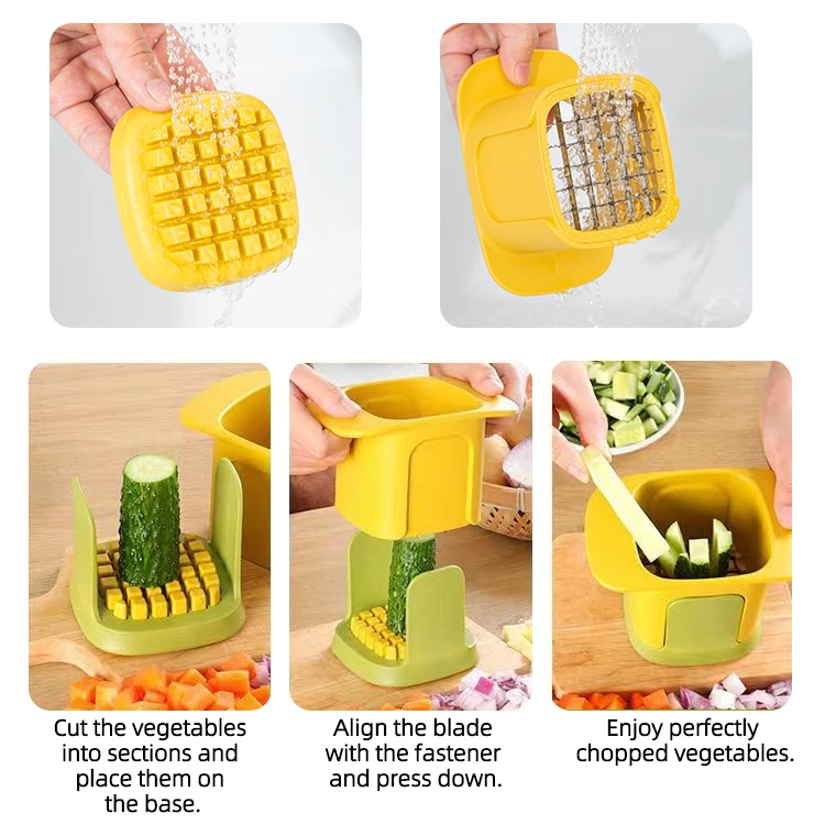 Plastic Manual Vegetable Cube French Fry Cutter Onion Potato Cutter Professional Homestyle Vegetable Chopper Slicer